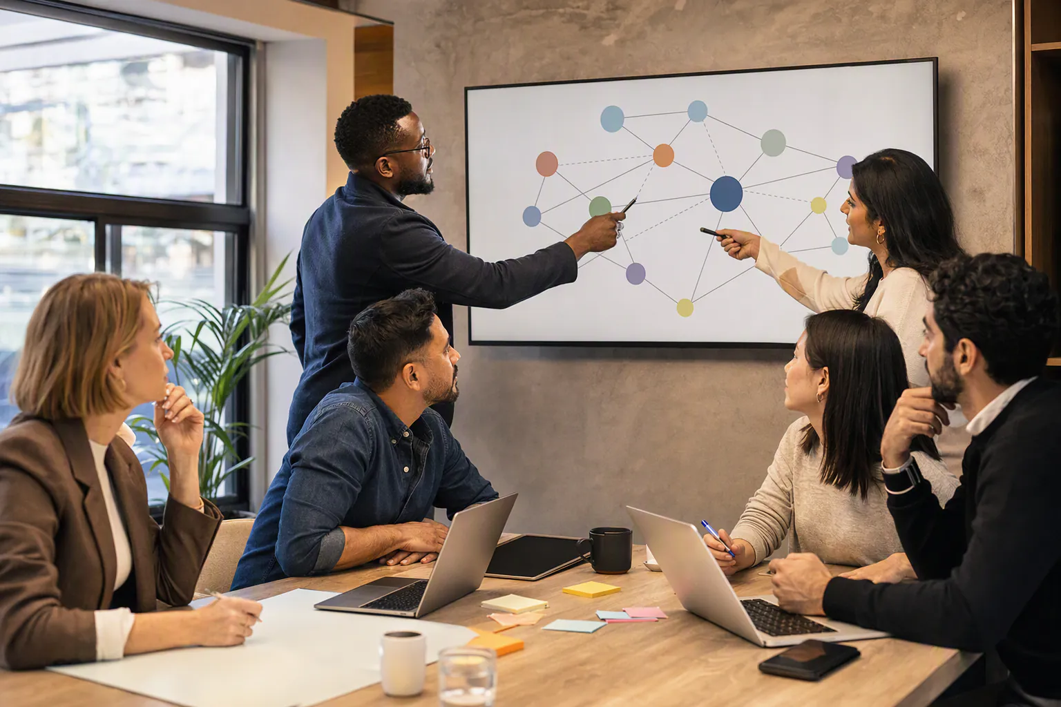 Cross-functional team selling workshop illustration